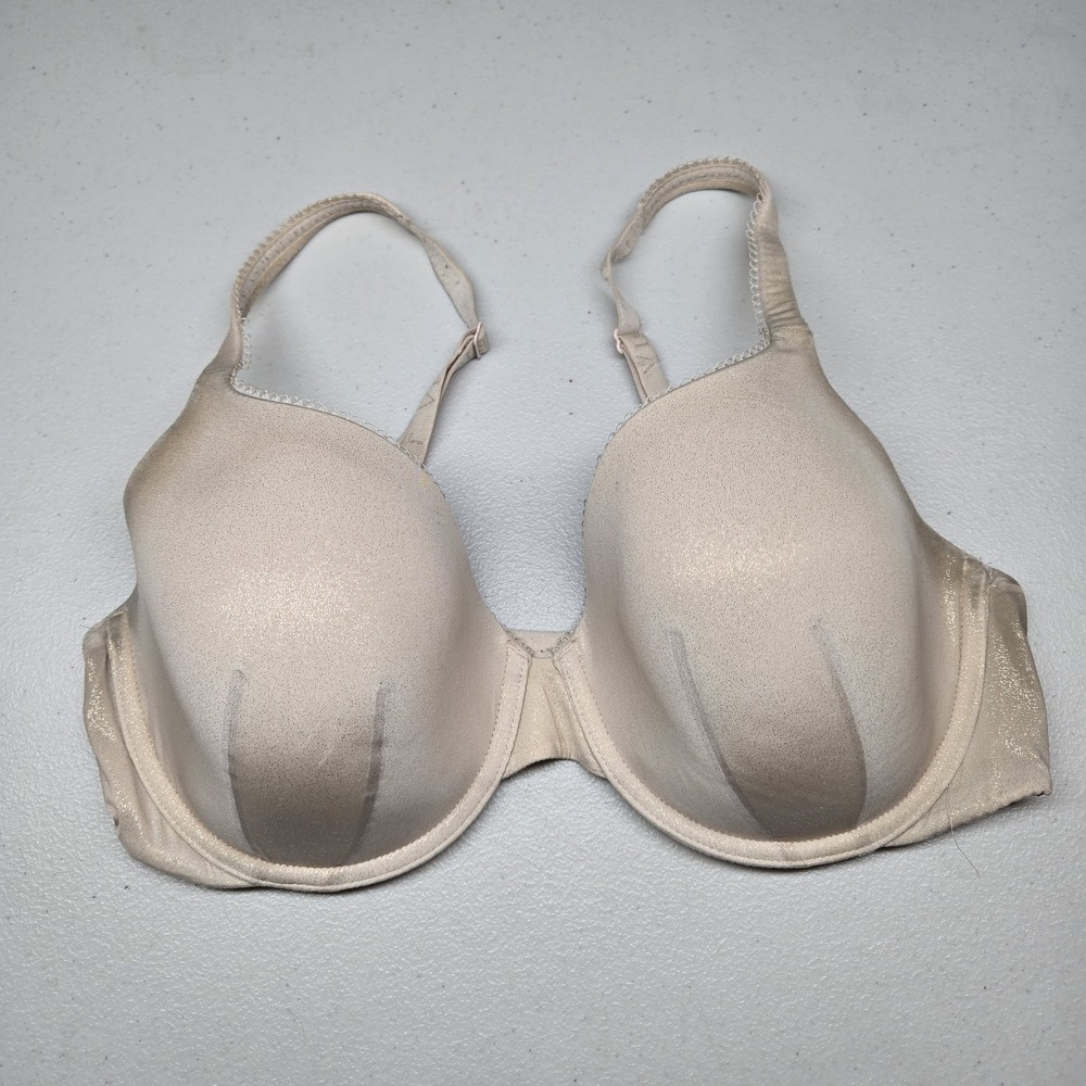 Victoria's Secret Women Bra 34DD Beige Body By T Shirt Underwired READ